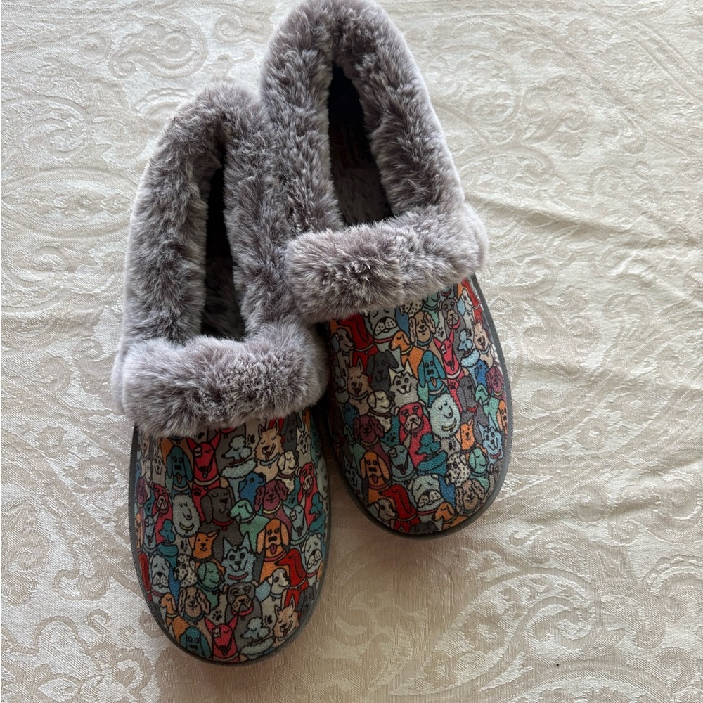 BOBS from Skechers Colorful Dog Pattern Slippers